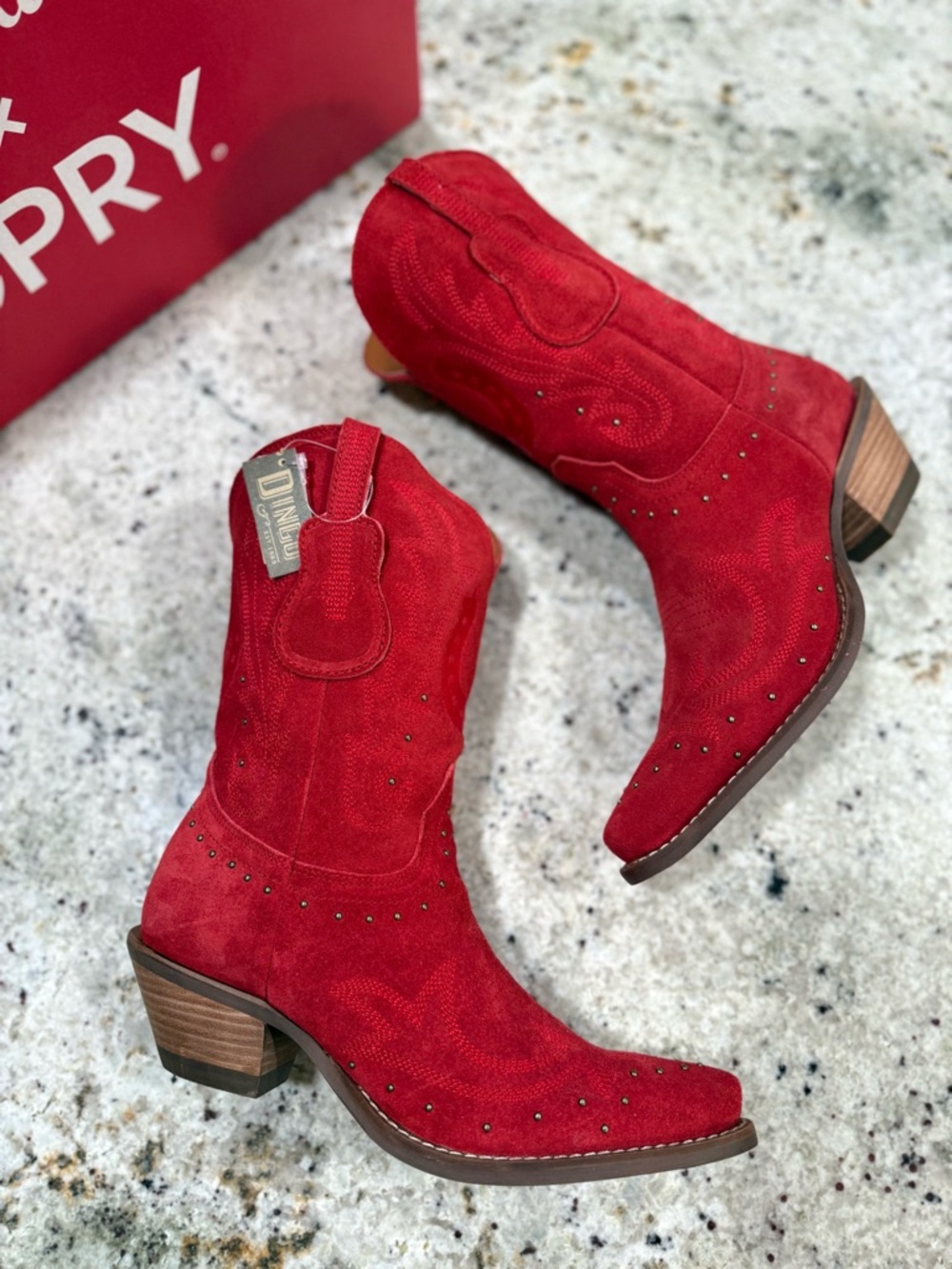 DINGO Hallmark x Opry® Merlot Suede Women's Cowboy Boots NWT - Picture 4 of 16